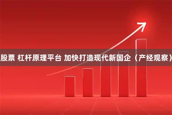 股票 杠杆原理平台 加快打造现代新国企（产经观察）
